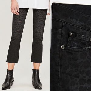 The Kooples Distressed Lexi Leopard Straight Leg Jeans 24